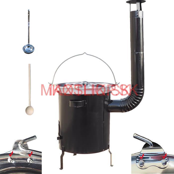 Nerezový kotlík 30 L (1,2 mm) + hrubostenná (1,5 mm) kovová kotlina 45 STRONG