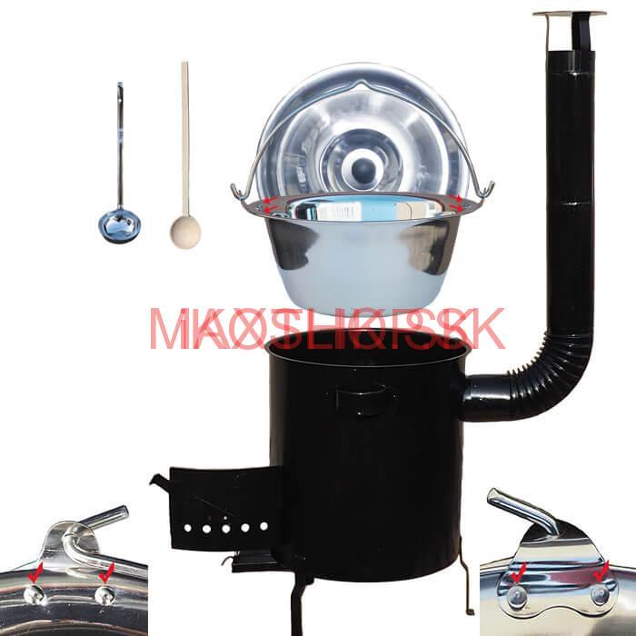 Nerezový kotlík 30 L (1,2 mm) + hrubostenná (1,5 mm) kovová kotlina 45 STRONG