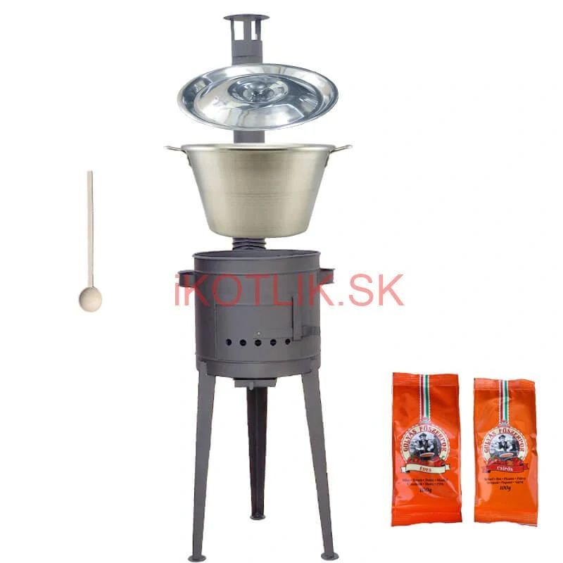 Nerezový kotol 40 L + vysoká kotlina 47 cm (2,0 mm) HODO Plus 600 + paprikové korenie na guláš