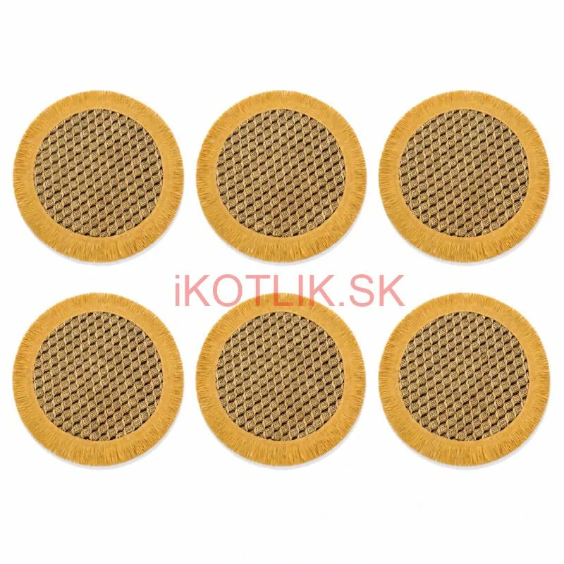 Prírodné podložky pod tanier so strapcami 37 cm, 6 ks
