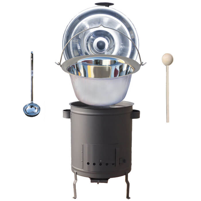 Nerezový kotlík 20 L (1,2 mm) + hrubostenná (1,5 mm) a žiaruvzdorná kotlina 42 PLUS 600