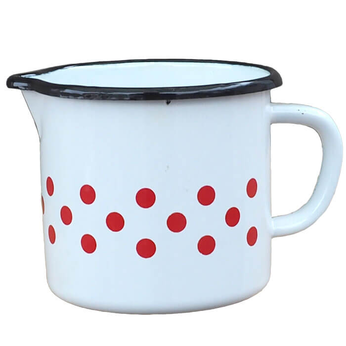 Smaltovaný hrnček s uškom 0,6 L - bodkovaný