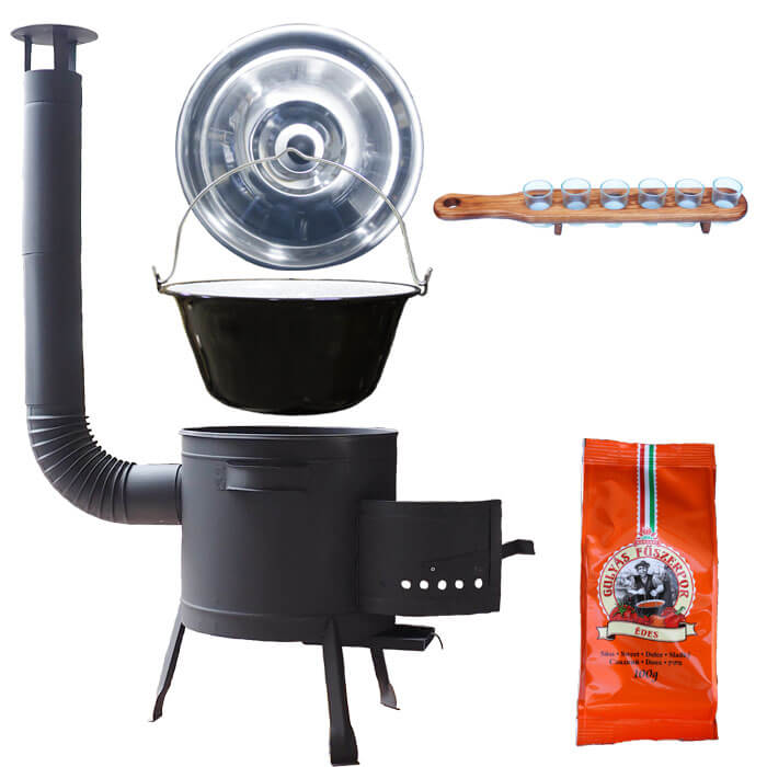 Smaltovaný kotlík 20 L (1,2 mm) + korenie + štamperlíky + nízka žiaruvzdorná kotlina (0,8 mm) 42 PLUS 600