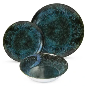 Súprava keramických tanierov 18 ks BLACK