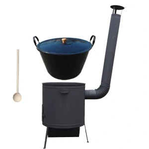 Smaltovaný kotol 60 L na zabíjačku + žiaruvzdorná kotlina 53 PLUS 600 4 MM + vareška