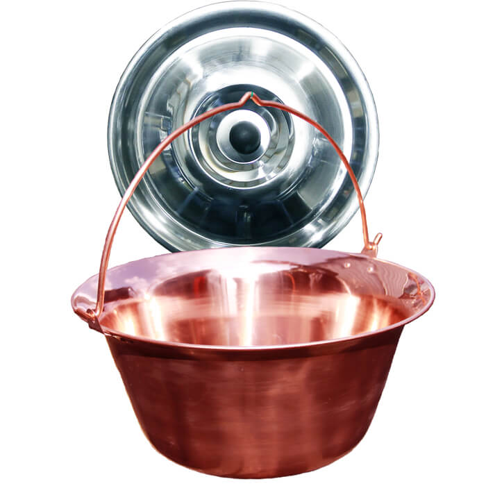 Medený kotlík 10 L + antikorová pokrievka