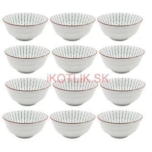 Sada 12 ks veľkých keramických misiek na guláš a polievky, 1 liter