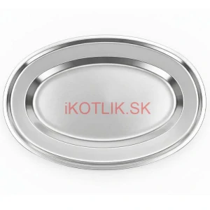 Nerezový oválny podnos (40,5cm) – Odolná servírovacia tácka na mäso aj koláče