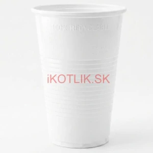 Jednorazový plastový biely pohár na studený nápoj 500 ml 12 ks
