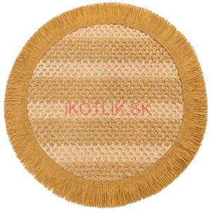 Okrúhla prírodná podložka pod tanier so strapcami 37 cm