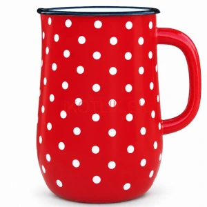 Bodkovaný smaltovaný džbán 2,5 l – červený