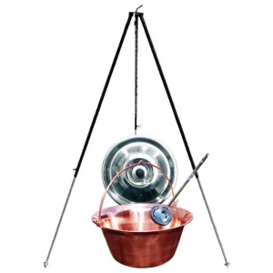 Medený kotlík 30 L (1,2 mm) + pokrievka + klasická teleskopická trojnožka