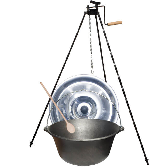 Liatinový kotlík 7,2 L + stojan s kladkou VAR