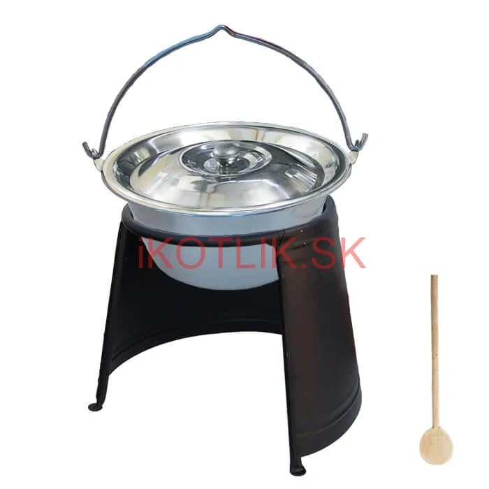 Nerezový kotlík 10 L (0,8 mm) + pokrievka + chránič plameňa