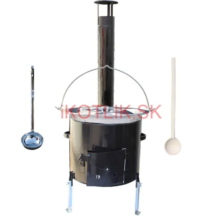 Antikorový kotlík 20 L (0,8 mm) + smaltovaná kotlina 42 cm + vareška a naberačka Easy party