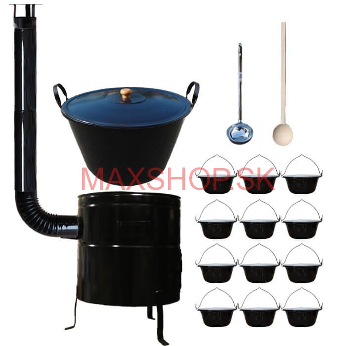 Smaltovaný kotol 60 L + servírovacie kotlíky (12 ks) BIG PARTY