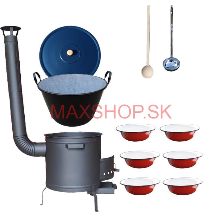 Smaltovaný kotol 50 L + smaltované taniere PLUS 600