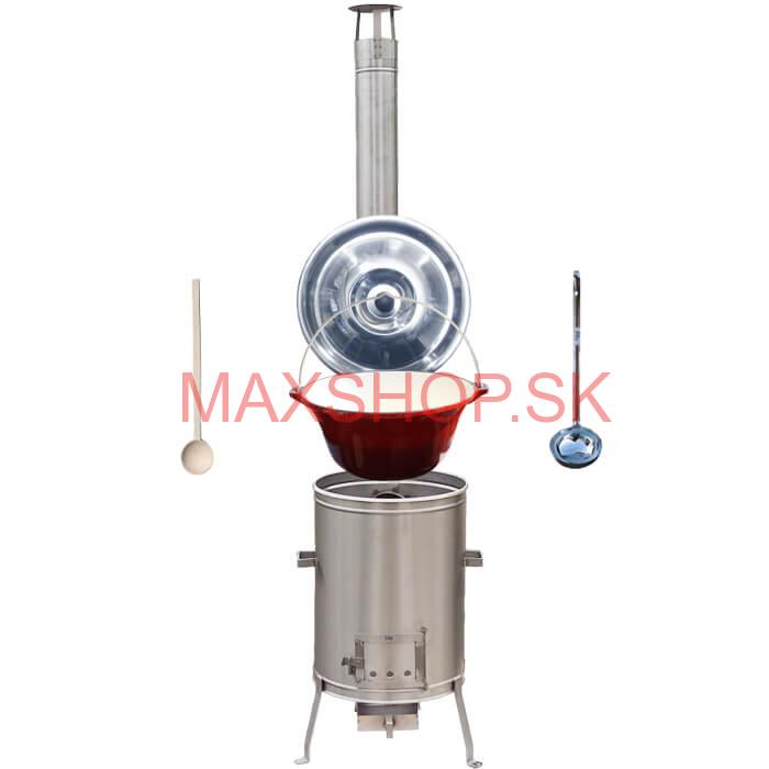 Liatinový kotlík so smaltovanou úpravou 16 L + Nerezová kotlina (Vysoká) 36 LUX