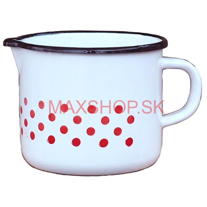 Smaltovaný hrnček s výlevkou 1,5 L - bodkovaný