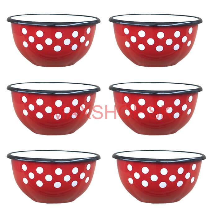 Súprava smaltovaných misiek 18 cm 6 ks