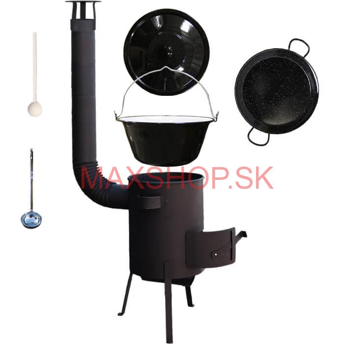 Smaltovaný kotlík 13 L + Paella panvica 38 cm + žiaruvzdorná kotlina 36 PLUS 600 4 MM