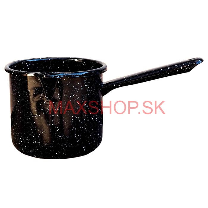 Smaltovaný hrnček s rúčkou 0,6 L – Čierny