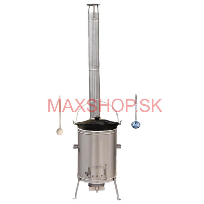 Smaltovaný kotlík 25 L (1,2 mm) + nerezová kotlina 42 cm LUX  + vareška a naberačka