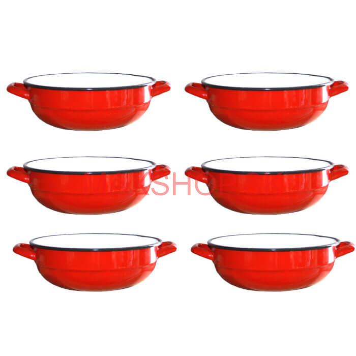 Súprava smaltovaných selských misiek 18 cm 6 ks