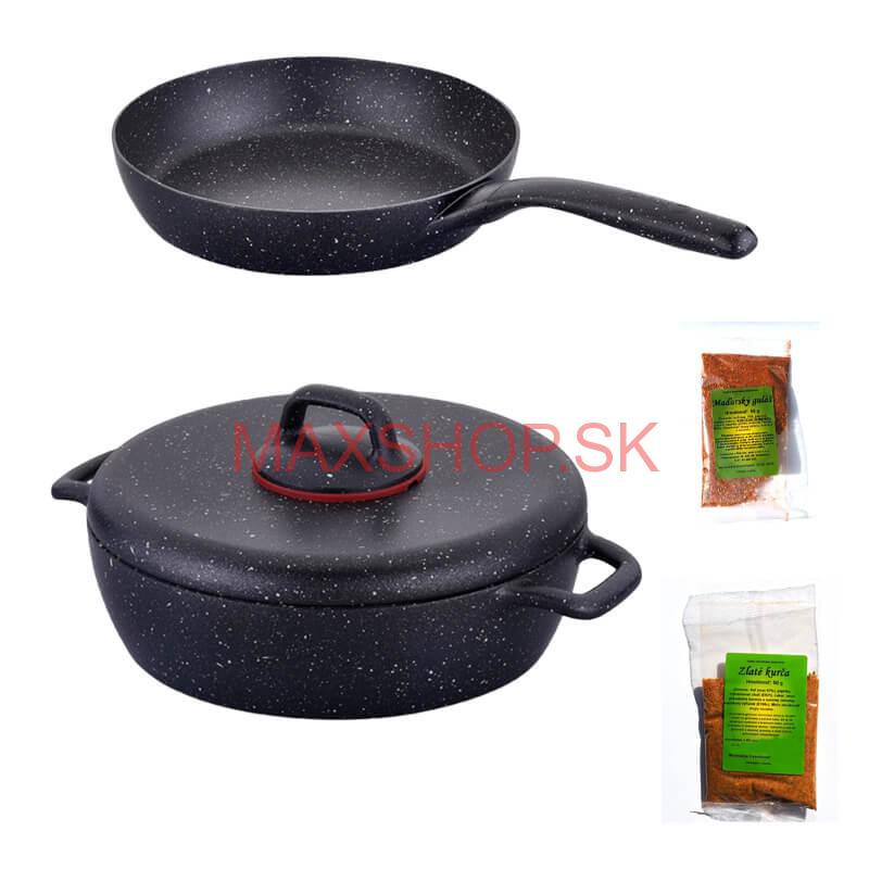 Hrniec s pokrievkou + panvica + korenie Classic Plus Volkanit