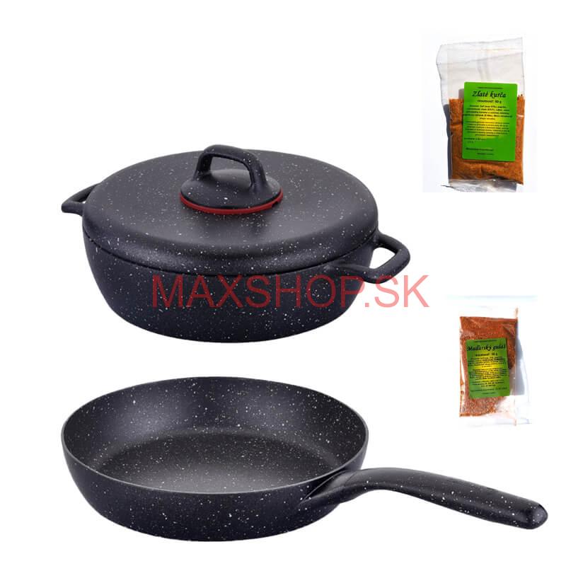 Hrniec s pokrievkou + panvica + korenie Classic Plus Volkanit