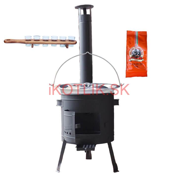 Nerezový kotlík 22 L (0,8 mm) + korenie + štamperlíky + nízka žiaruvzdorná kotlina (0,8 mm) 42 PLUS 600