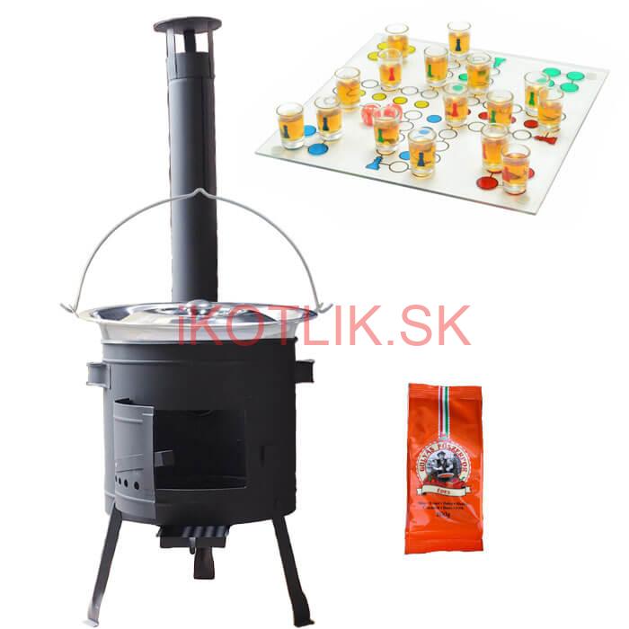 Nerezový kotlík 14 L (0,8 mm) + korenie + človeče pi už + nízka žiaruvzdorná kotlina 36 PLUS 600