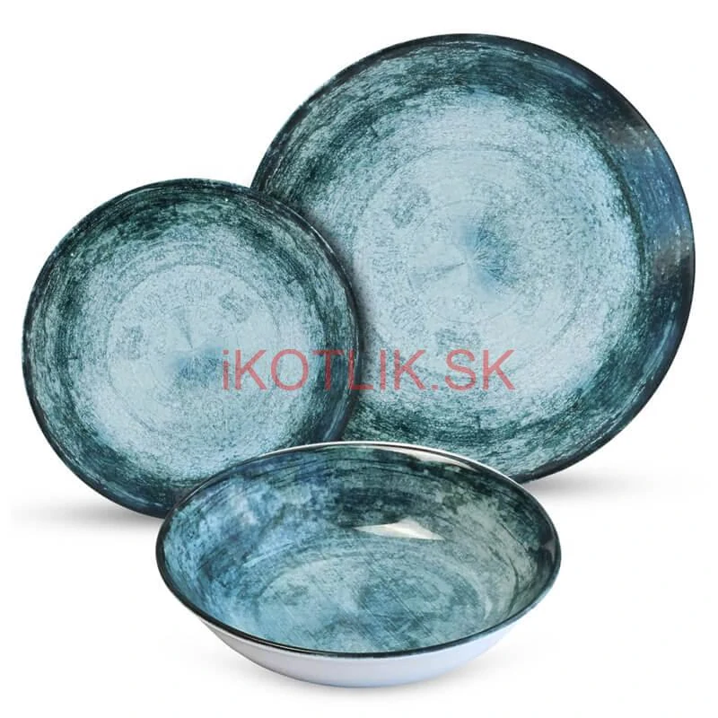 Súprava keramických tanierov 18 ks BLUE
