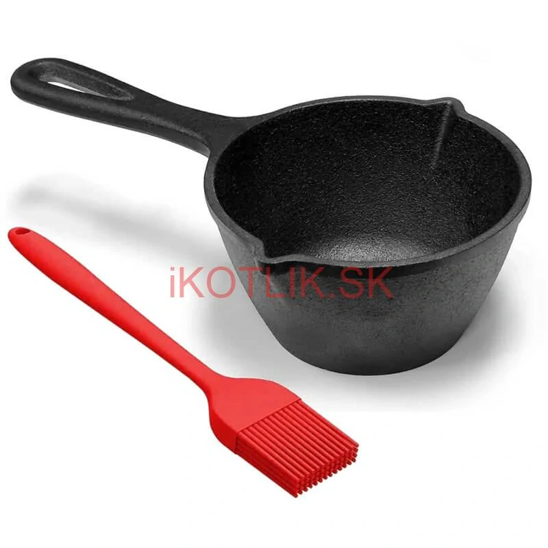 Liatinová rajnica (kastról) 0,5 l + silikónová maslovačka