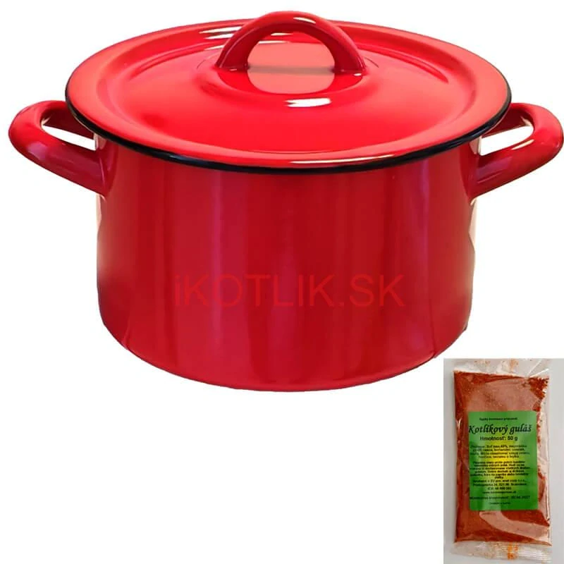 Smaltovaný hrniec s pokrievkou COMBI 9,5 l + korenie na kotlíkový guláš 50 g