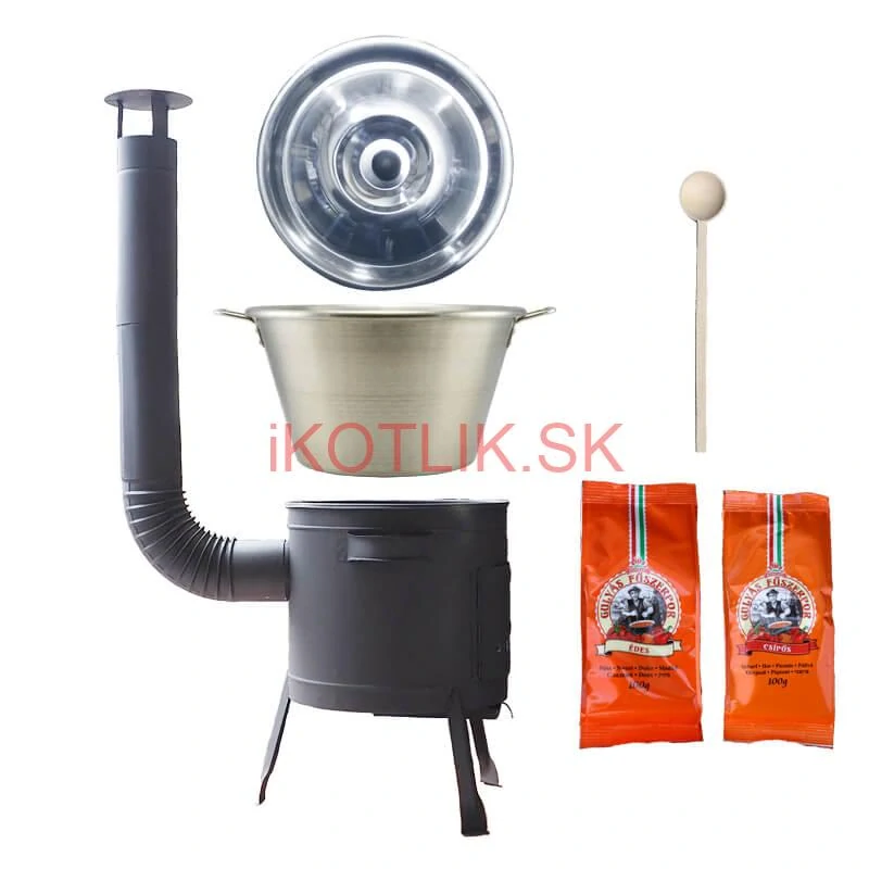 Nerezový kotol 40 L + nízka kotlina 45 PLUS 600 + paprikové korenie na guláš