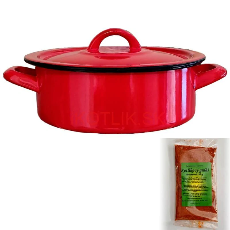 Smaltovaný kastról s pokrievkou COMBI 2,75 l + korenie na kotlíkový guláš 50 g
