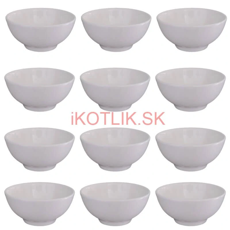 Keramické misky na servírovanie gulášu 15 cm 12 ks biele