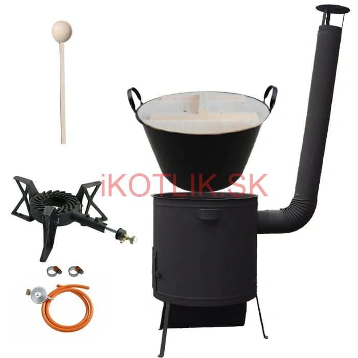 Zabíjačkový smaltovaný kotol 100 L, žiaruvzdorná kotlina 42 PLUS 600 4 MM, horák 7 kW + varecha