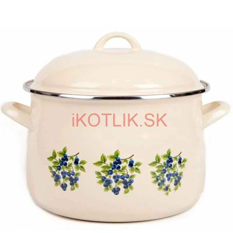 Smaltovaný hrniec s kvetinovým vzorom – Trnky 5,5 l + pokrievka