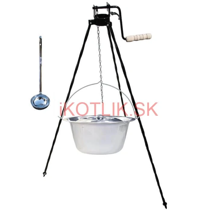 Antikorový kotlík 20 L (0,8 mm) + pokrievka + stojan s kladkou VAR