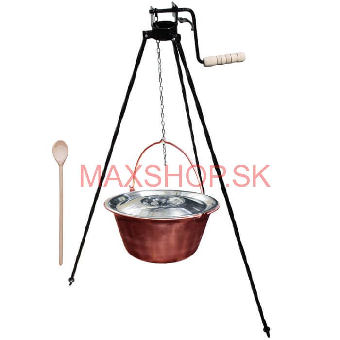 Medený kotlík 14 L + stojan s kladkou VAR