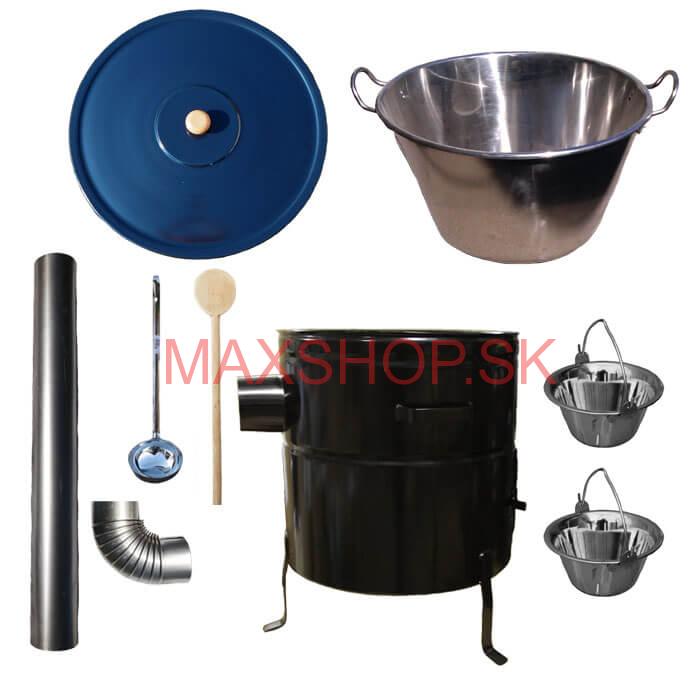 Zabíjačková súprava + nerezový kotol 60 L + 2 servírovacie kotlíky