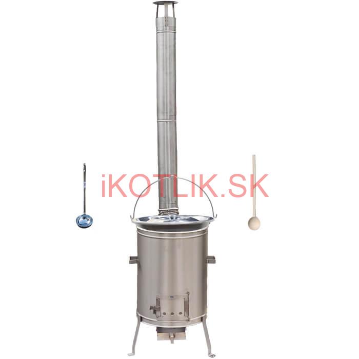 Nerezový kotlík 20 L (1,5 mm) + nerezová kotlina 42 cm + vareška a naberačka LUX