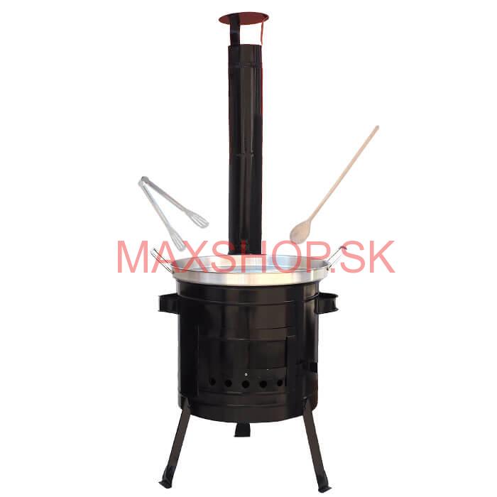 Nerezová panvica na grilovanie + kovová kotlina 36 cm