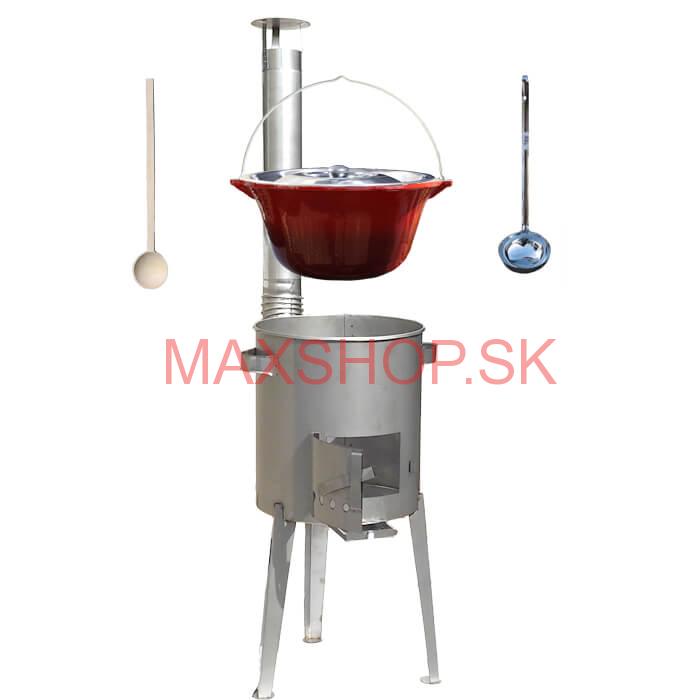 Liatinový kotlík 16 L + nerezová kotlina a naberačka LUXUS