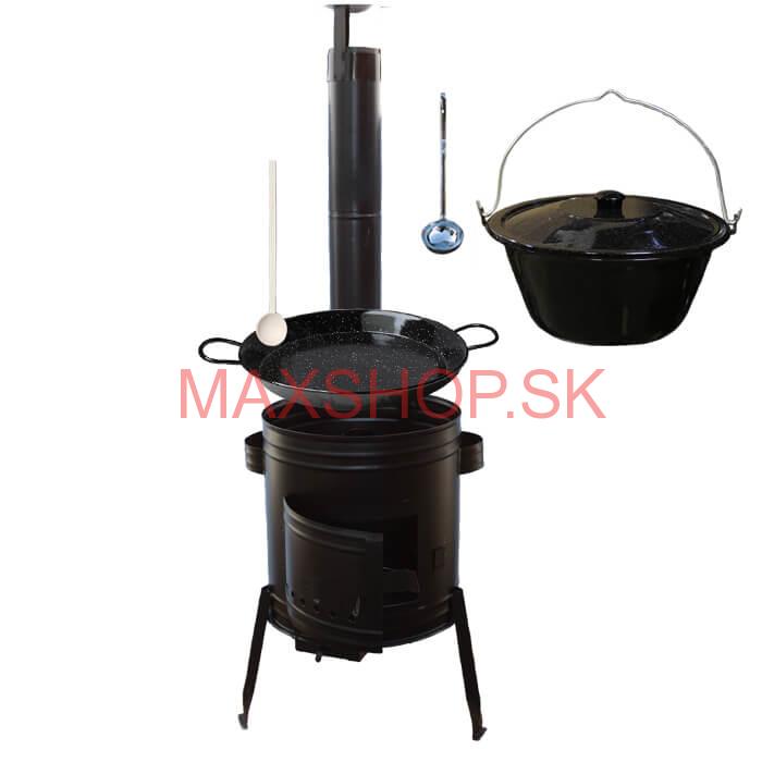 Paella smaltovaná panvica 46 cm so smaltovaným kotlíkom 20 L (1,2 mm) a kotlinou