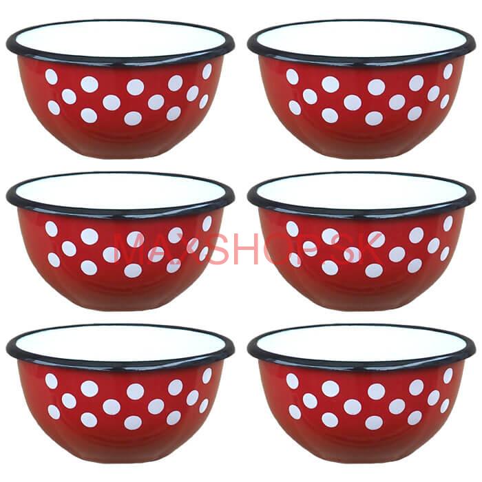 Súprava smaltovaných misiek 18 cm 6 ks