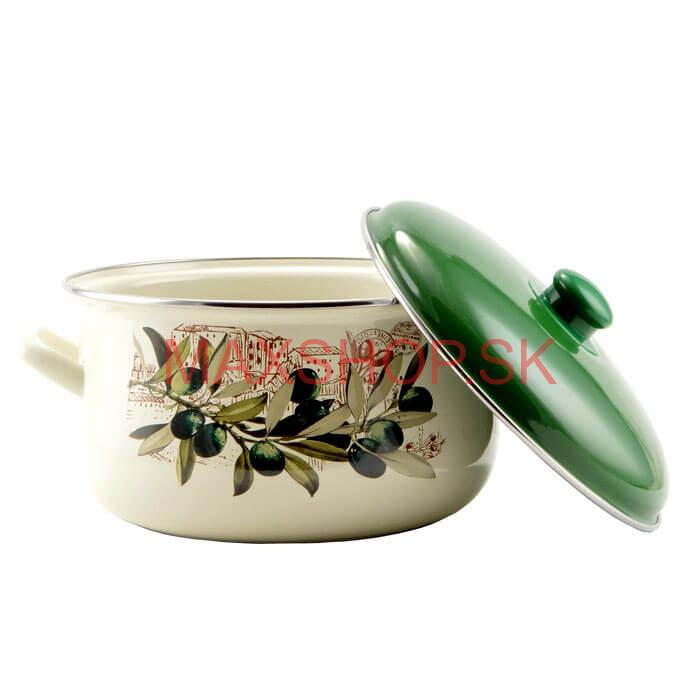 Smaltovaný kastról s pokrievkou 6 L OLIVA