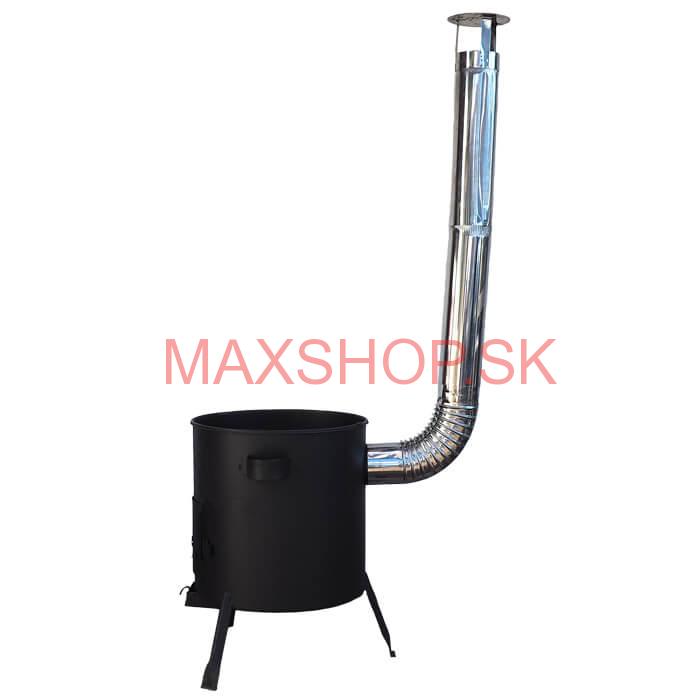 Kotlina 42 cm (1 mm) s žiaruvzdornou farbou PLUS 600 + nerezový dymovod